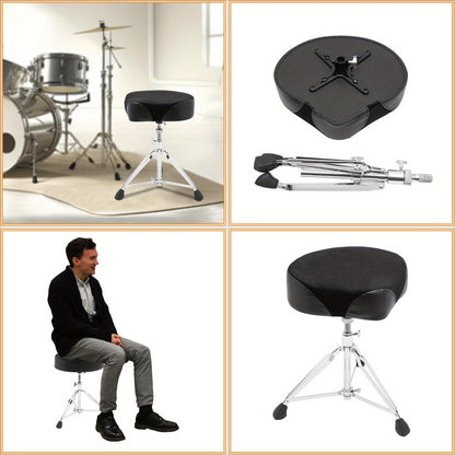 Trommelhocker mit Schneckengetriebe, drehbar  höhenverstellbar - stabil  ergonomisch, ideal für Zuhause oder Büro, Trommelhocker, rutschfest, geeignet für kleine, mittlere  große Personen, geeignet für Musikunterrichtsräume, Friseursalons, Schlagzeugübung