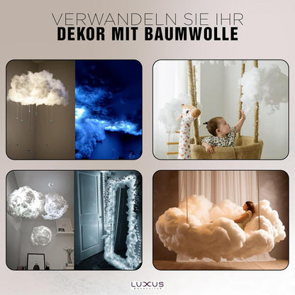 Luxury Füllwatte Waschbar – Premium Bastelwatte, Kissenfüllung, Füllmaterial für Kissen, Stofftiere & DIY, weiche Polyester Faserfüllung, Volumenvlies, Polsterwatte, hypoallergen, formstabil, langlebig, waschmaschinenfest, Bastelbedarf, Dekokissen Füllung