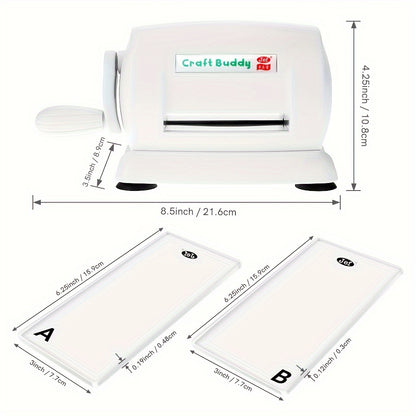 5 Farben Craft Buddy Scrapbook Stanz- und Prägemaschine/1 Set A&B Acryl Schneidepads für Scrapbooking Papier Bastelarbeiten Schneidemaschine Werkzeug - PE Material, Batterielos