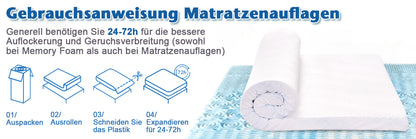 H3 Topper Gel-Memory-Schaum 5-Zonen, Matratzentopper 180/ 160/140/120/90 x 200 cm, 7,5 cm und 5 cm hoch Gel Mattress Topper, mit waschbarer Bezug, 4 Anti-Rutsch-Bändern, Volle Größe Matratze, für Komfort Schlaf,mobel fur zuhause