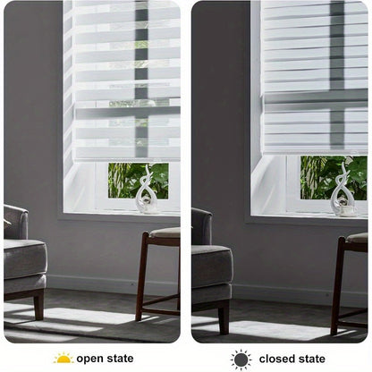 Sekey Doppelrollos ohne Bohren, Klemmfix-Montagesystem, doppellagiges Design, verstellbarer Verdunkelungs-  Lichtdurchlässigkeitsgrad, geeignet für Wohnzimmer, Schlafzimmer  Büros, einfach zu installieren, kein Werkzeug erforderlich