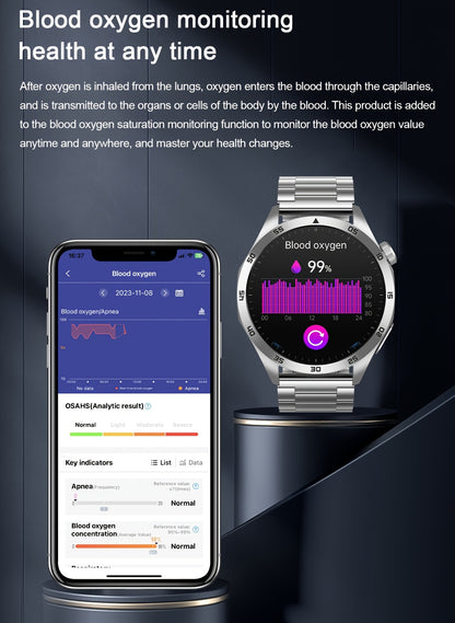 2026 Smartwatch: 380mAh Akku mit langer Laufzeit, 3,63cm AMOLED Display, BT5.2 Anrufe, Menstruations- & Wettervorhersage, Multi-Sport-Modi, Magnetisches Laden, Sprachassistent/SOS, Für Android & IOS Telefone, Geschenk für Ihn & Sie