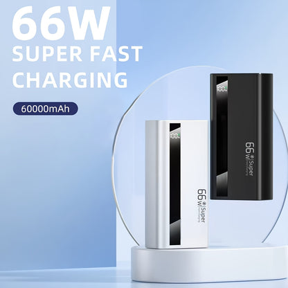 Ein 60000mAh Powerbank mit Schnellladefunktion, Smart Digital Display, Lithium-Polymer-Technologie, bietet eine hohe Kapazität zum gleichzeitigen Aufladen mehrerer Geräte, perfekt als Weihnachtsgeschenk und einfach zu transportieren.