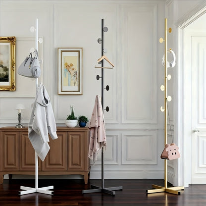 Modernes minimalistisches Metall Garderobenregal, Kleideraufbewahrungsregal, freistehendes Haushalts-Garderobenregal, vertikales Kleiderregal für Schlafzimmer, Schlafzimmer, Badezimmer, Wohnzimmer, Schrank, Flur, Büro Kleideraufbewahrungs-Organizer-Regal,