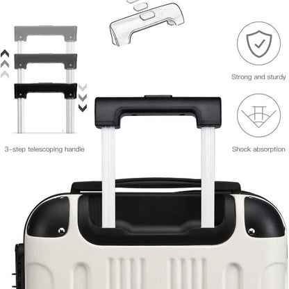 55x35x20cm Boarding-Koffer Hartschale ABS Reisetrolley Kabinengepäck Handgepäckkoffer Handgepäck 33L Black Friday Thanksgiving Day Weihnachtsgeschenk