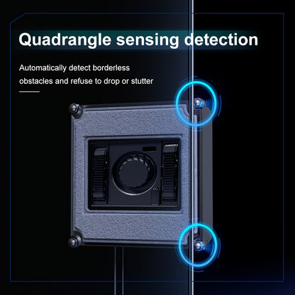 PuRuiKai21B 2026 aufgerüsteter quadratischer Fensterreinigungsroboter (Plug In): vollautomatisch mit Fernbedienung, automatischer Wassersprühfunktion und 4,5‑m Sicherheitsseil, 4er‑Set Reinigungstücher (aus lokalem Lager versandt)