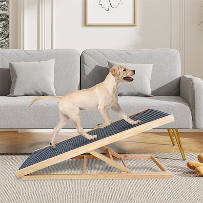 70cm/100cm Verstellbare Haustier Treppe Faltbarer Rutschfester Kletterleiter, Höhenverstellbare Hunde Katzen Rampe, Tragbare Haustier Stufenleiter mit Stabiler Struktur, Sicheres Anti-Rutsch Design für Kleine Mittelgroße Haustiere, Hilft Senioren Verletzt