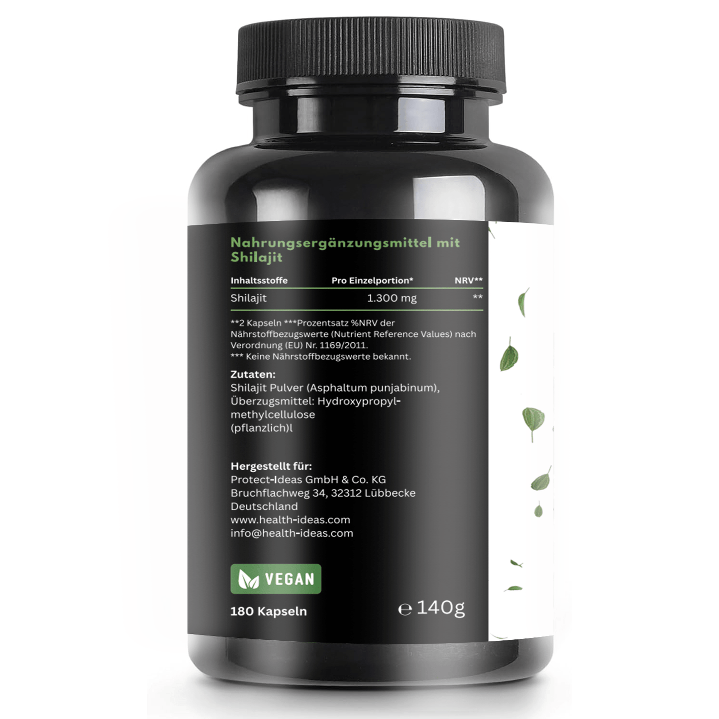 Shilajit Kapseln mit Huminsäure & Spurenelementen – 1300 Mg pro Portion – 180 vegane Kapseln – Shilajit Mumijo Supplement für Erwachsene