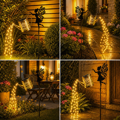 1/2 Stück Gießkanne Solarleuchten für den Außenbereich, Gießkanne Solarleuchten für den Außenbereich mit Haken, IP44 Solar Lichterkette für den Außenbereich, Gartendekoration für Solar Laterne für Hofweg, Balkon, Terrasse, Garten