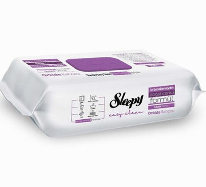 1x Sleepy Easy Clean Reinigungtücher Lila - Einmaltücher für alle Zwecke | Alkohol- und Parabenfrei, mit Frischem Duft | Oberflächenreinigungstuch 100 Blatt