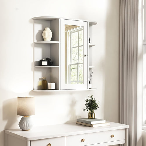 Badezimmer-Spiegelschrank, Weiß für Badezimmer und Haushalt – Hauptansicht