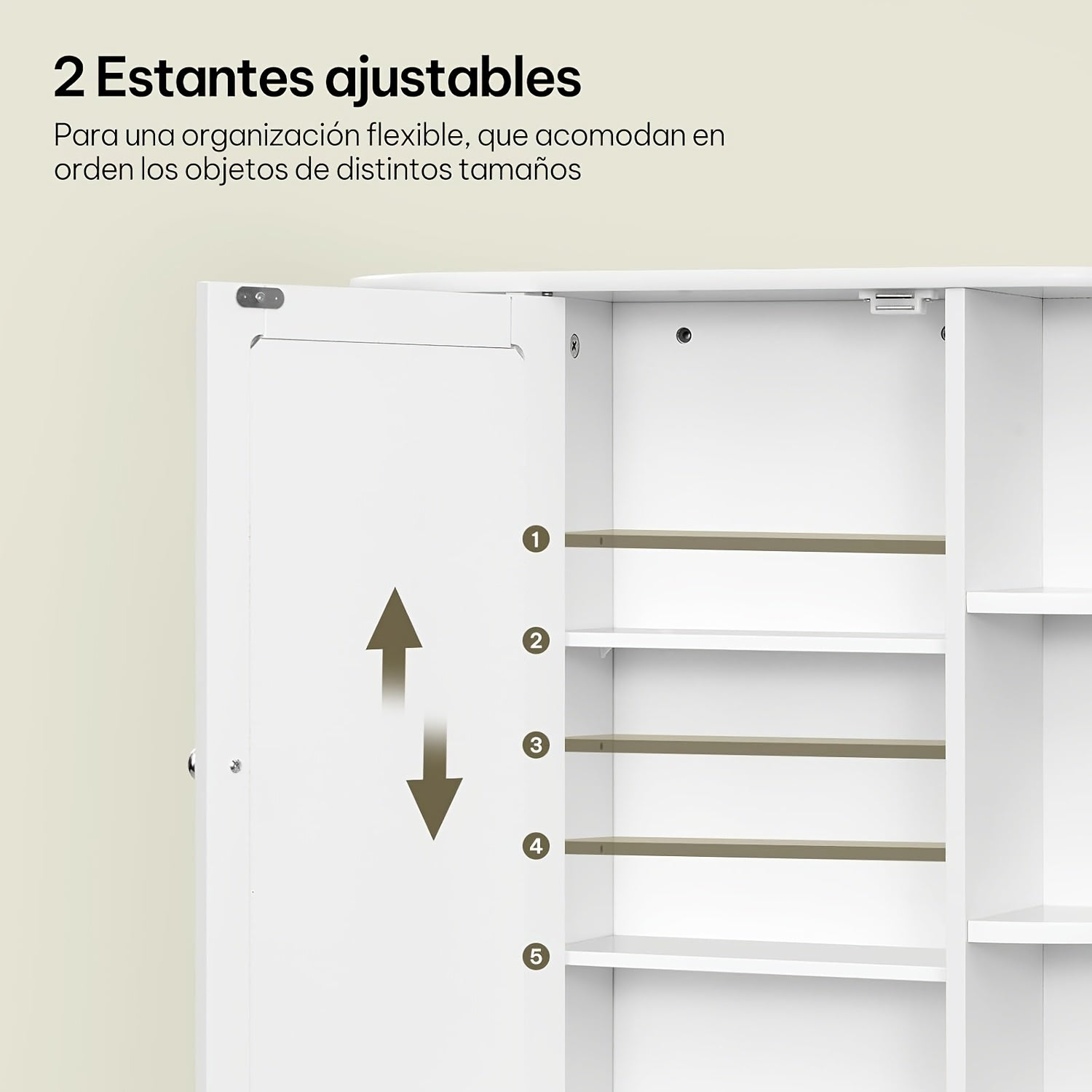 Badezimmer-Spiegelschrank, Weiß für Badezimmer und Haushalt – Detailansicht 4