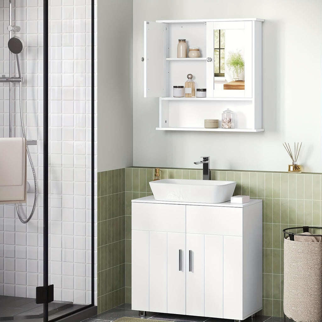 Badezimmer-Spiegelschrank, Weiß für Badezimmer und Haushalt – Detailansicht 7