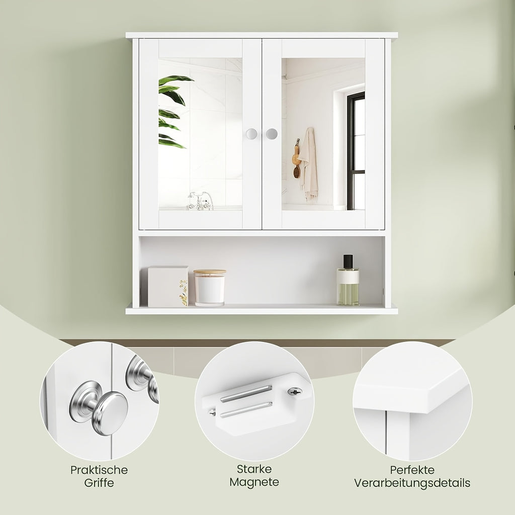 Badezimmer-Spiegelschrank, Weiß für Badezimmer und Haushalt – Detailansicht 8