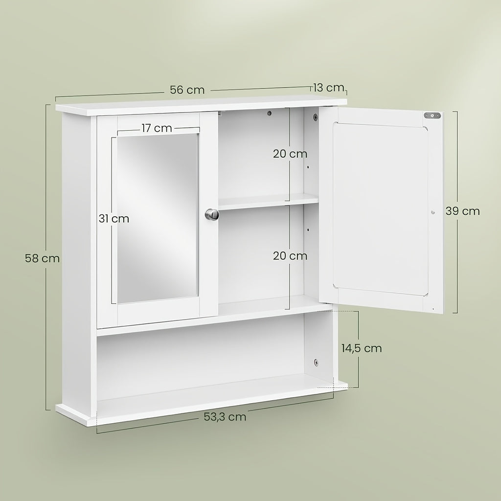 Badezimmer-Spiegelschrank, Weiß für Badezimmer und Haushalt – Detailansicht 9