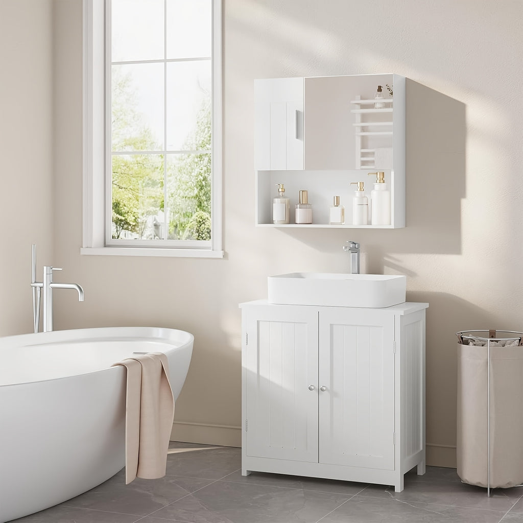 Badezimmer-Spiegelschrank, Weiß für Badezimmer und Haushalt – Detailansicht 16