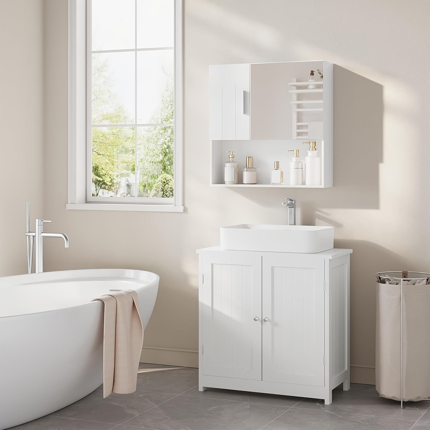 Badezimmer-Spiegelschrank, Weiß für Badezimmer und Haushalt – Detailansicht 16