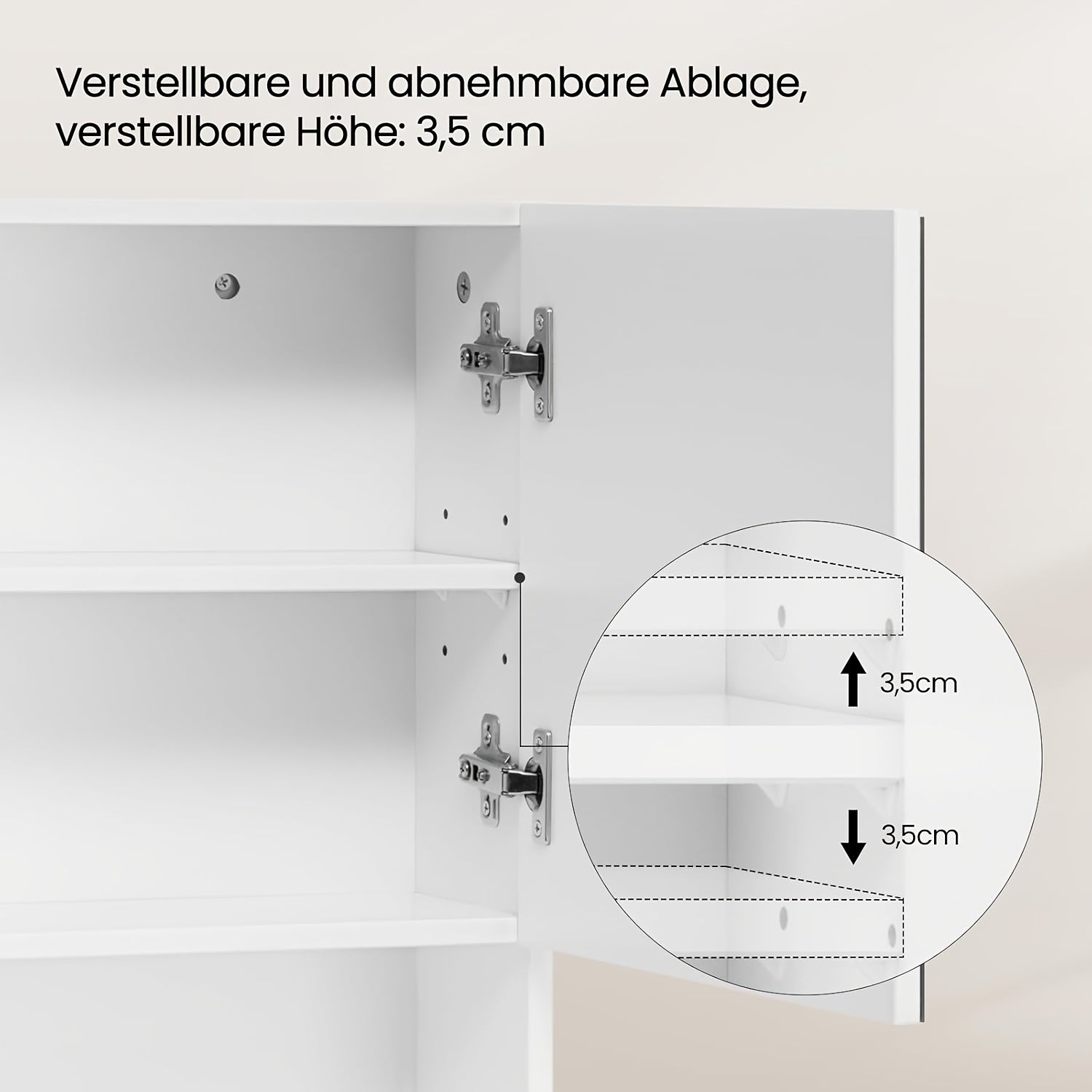 Badezimmer-Spiegelschrank, Weiß für Badezimmer und Haushalt – Detailansicht 17
