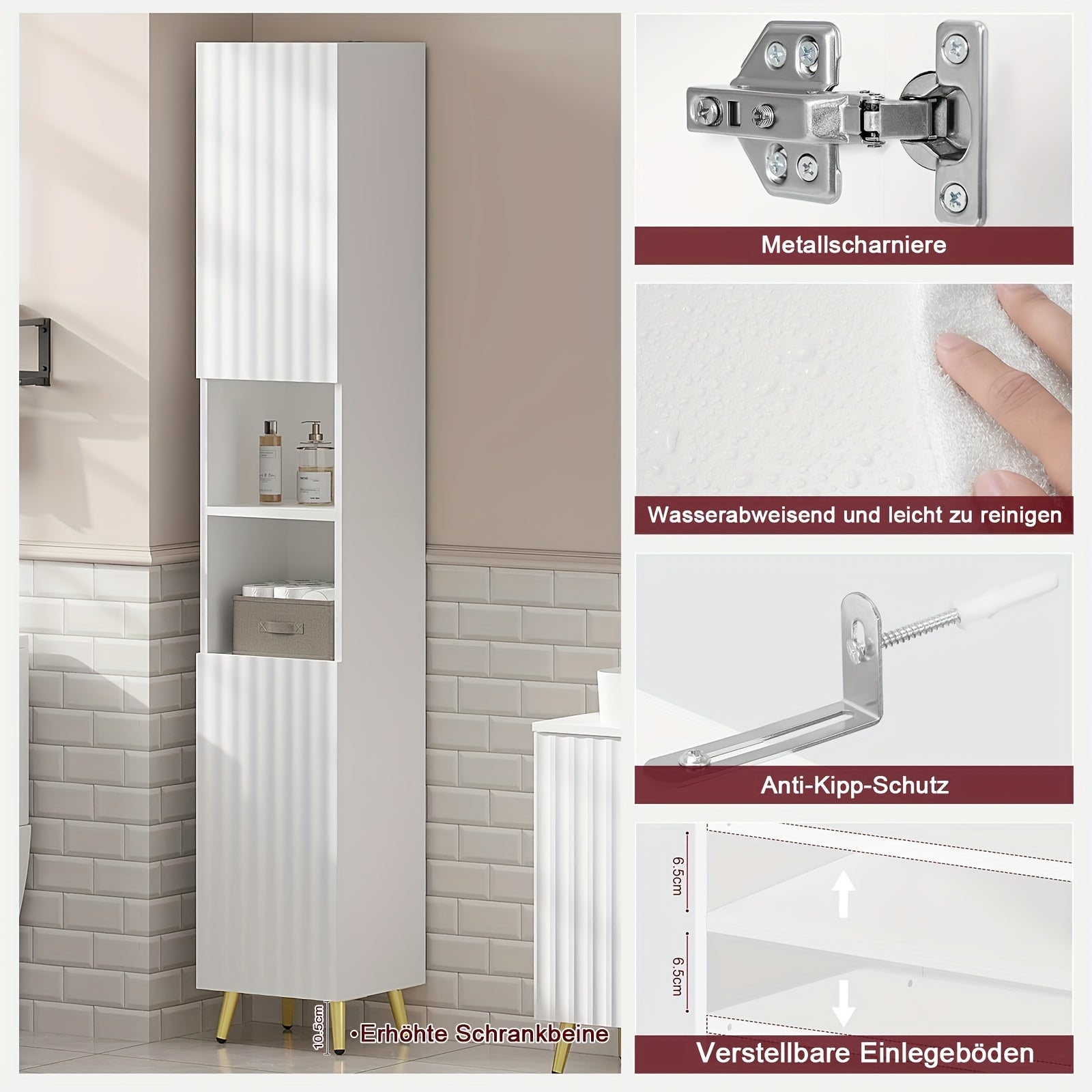Badezimmerschrank, 1 Stk für Badezimmer und Gäste-WC – Hauptansicht