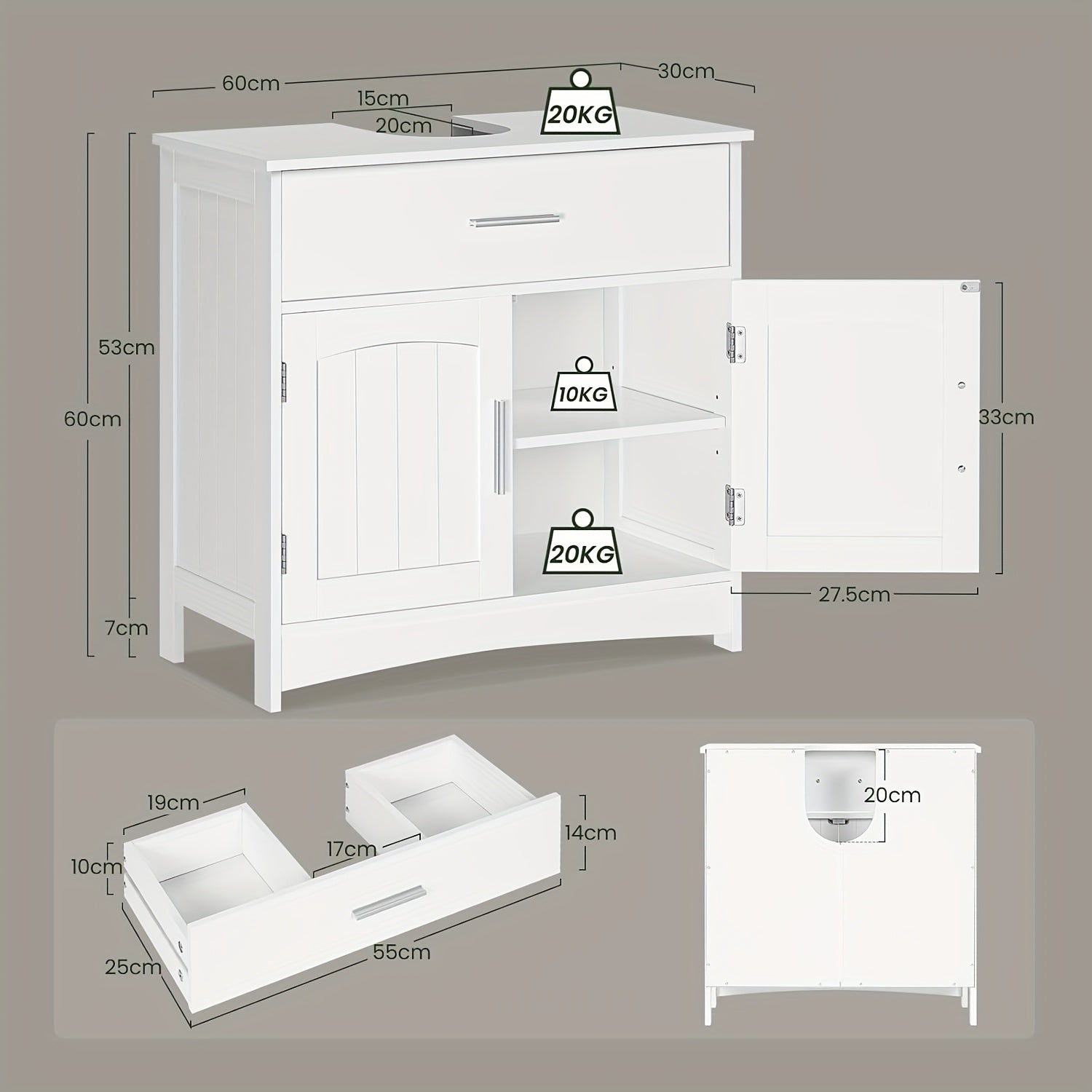 Badezimmerschrank, 1 Stück Medizinschrank für Badezimmer – Detailansicht 2