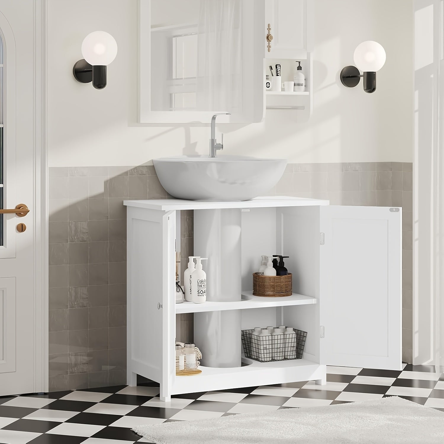 Badezimmerschrank, 1 Stück Waschtischschrank für Gäste-WC – Detailansicht 2