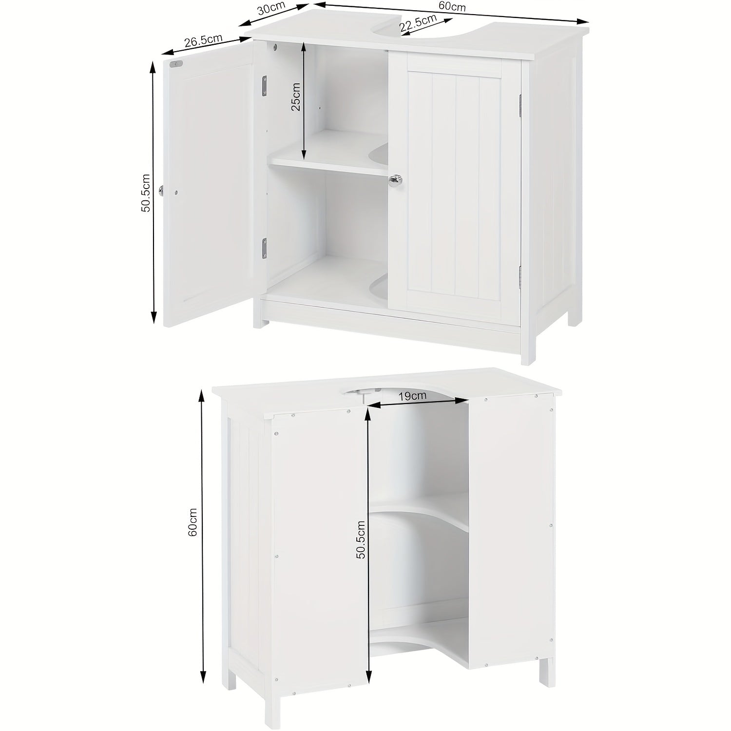 Badezimmerschrank, 1 Stück Waschtischschrank für Gäste-WC – Detailansicht 4