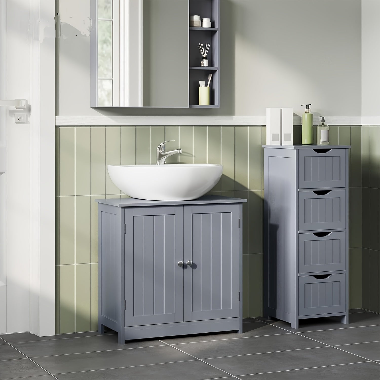 Badezimmerschrank, 1 Stück Waschtischschrank für Gäste-WC – Detailansicht 8