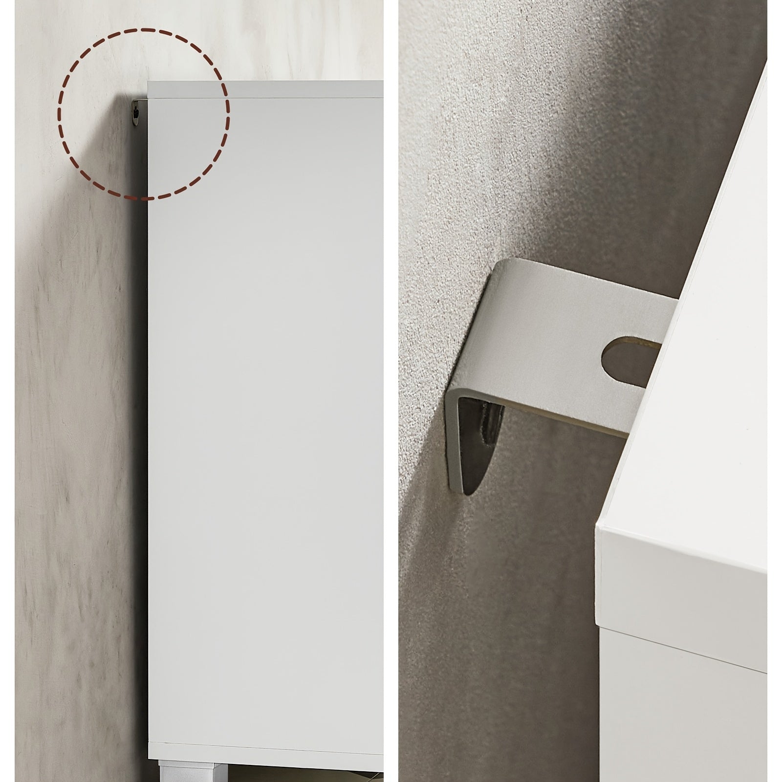 Badezimmerschrank, 2 Fächern hinter der Tür für Gäste-WC und Badezimmer – Detailansicht 3
