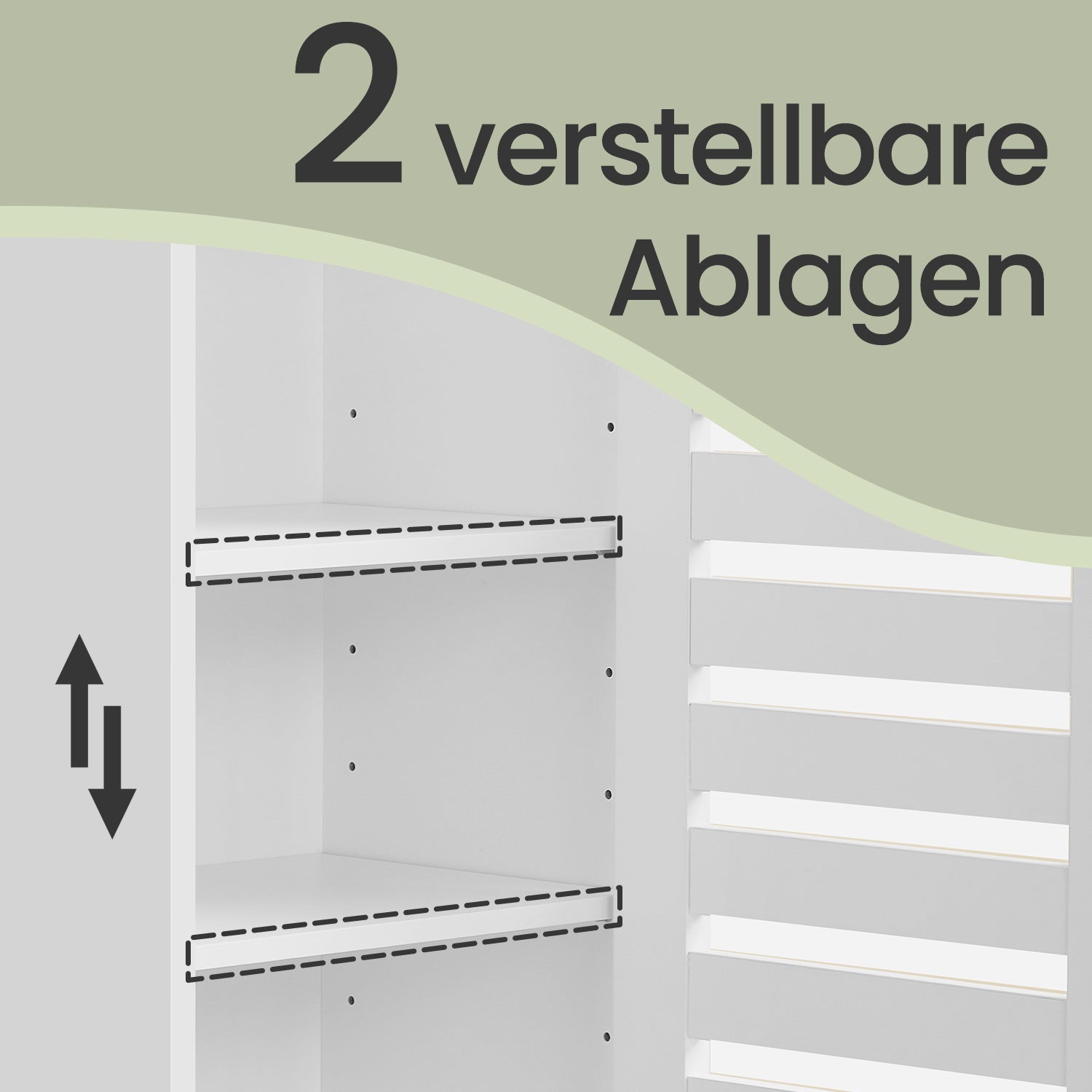 Badezimmerschrank, 2 verstellbare Ablagen für Badezimmer – Detailansicht 5