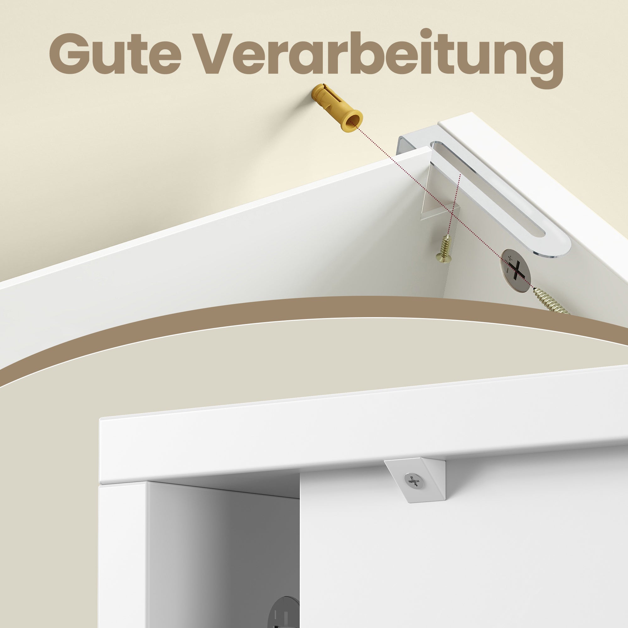Badezimmerschrank, 3 große Schubladen für Gäste-WC und Badezimmer – Detailansicht 6