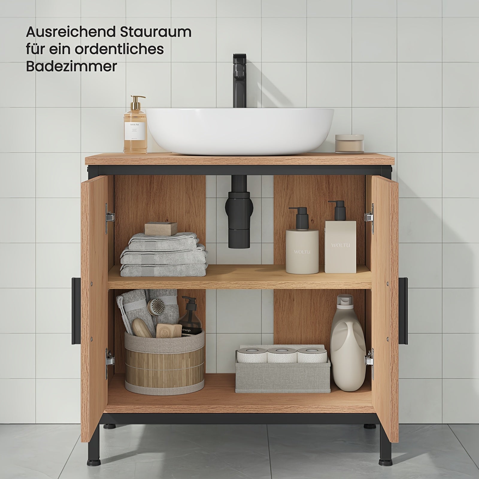 Badezimmerschrank, Holz für Badezimmer und Gäste-WC – Detailansicht 2