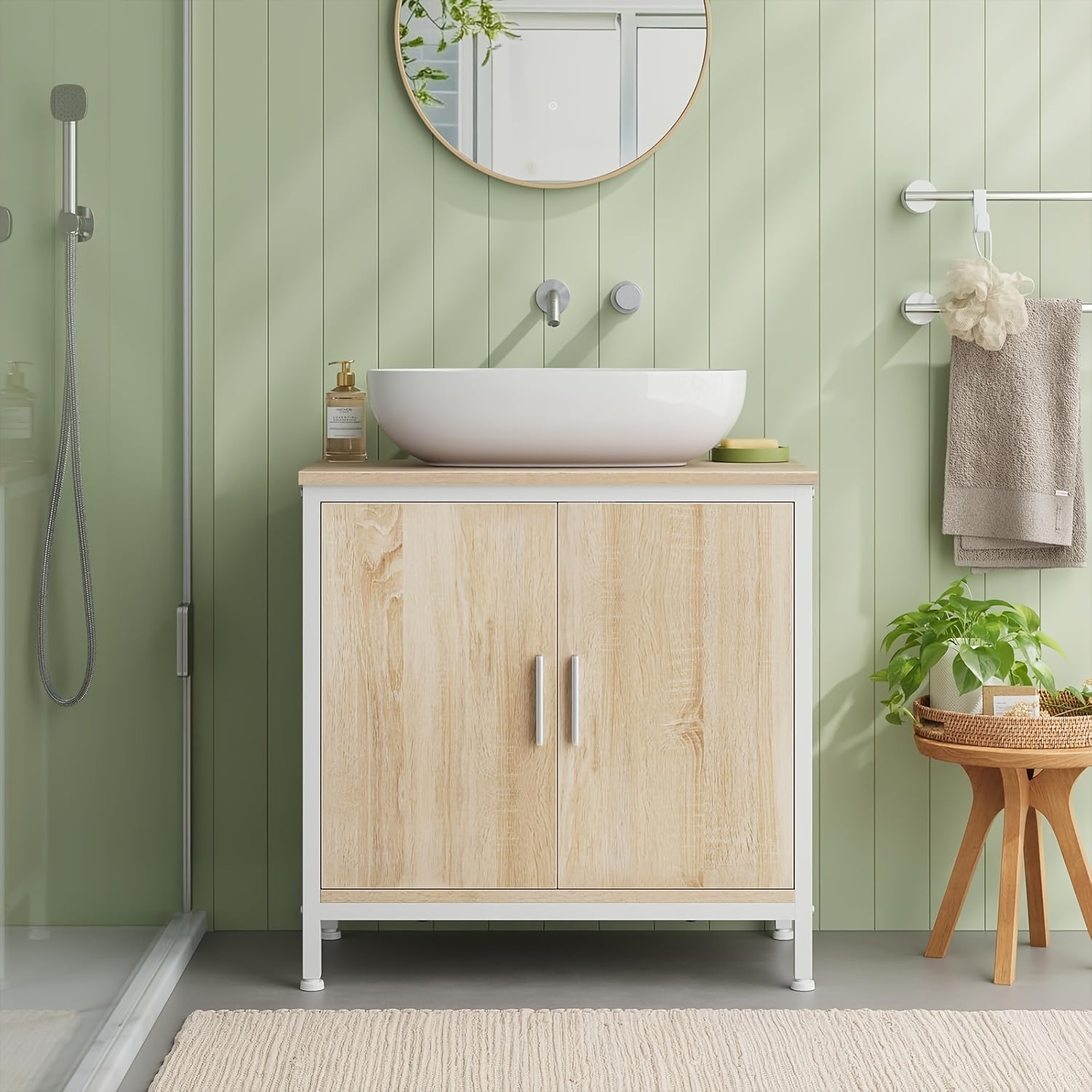 Badezimmerschrank, Holz für Badezimmer und Gäste-WC – Detailansicht 4
