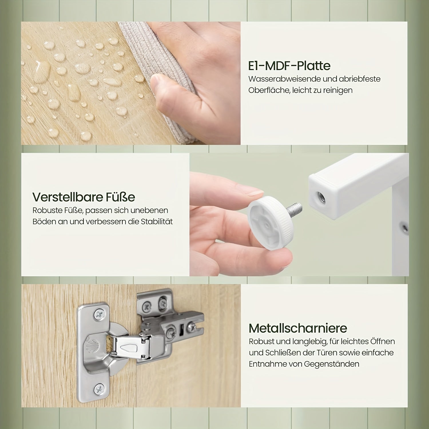 Badezimmerschrank, Holz für Badezimmer und Gäste-WC – Detailansicht 8