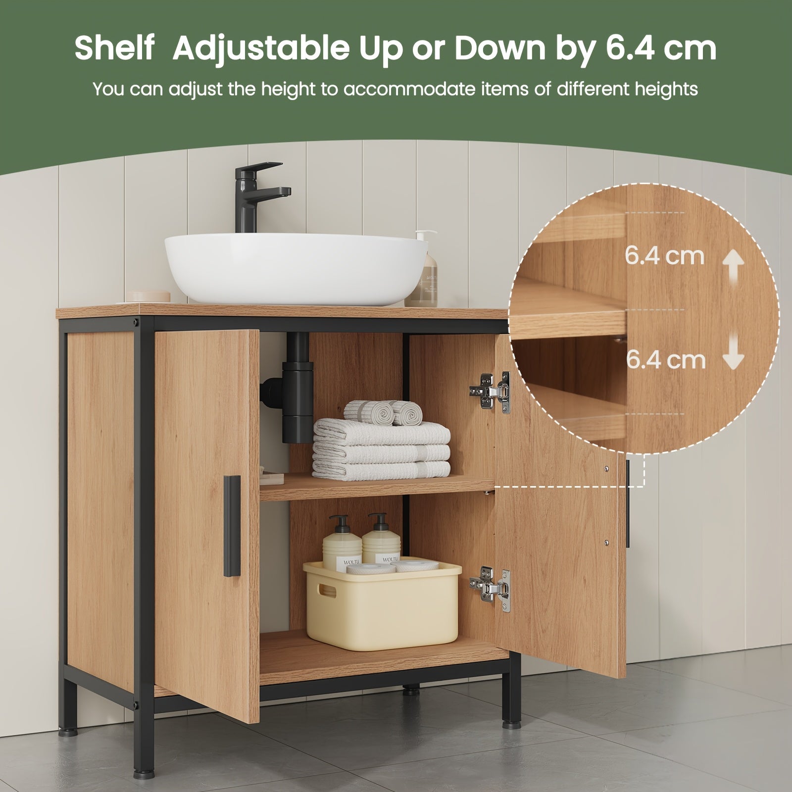 Badezimmerschrank, Holz für Badezimmer und Gäste-WC – Detailansicht 10