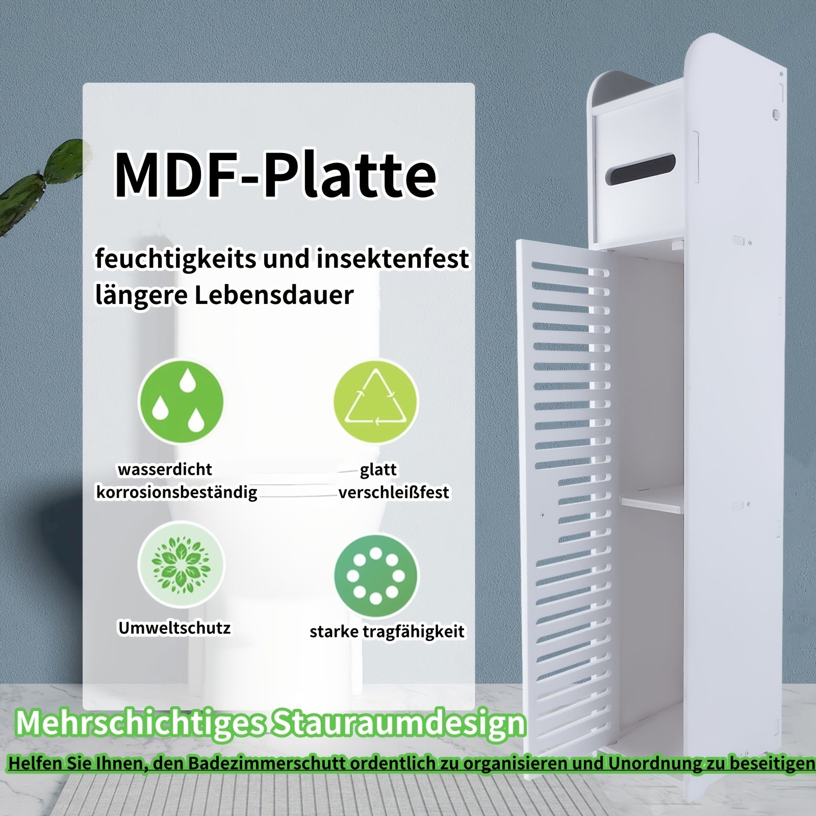 Badezimmerschrank, Weiß für Badezimmer – Detailansicht 10