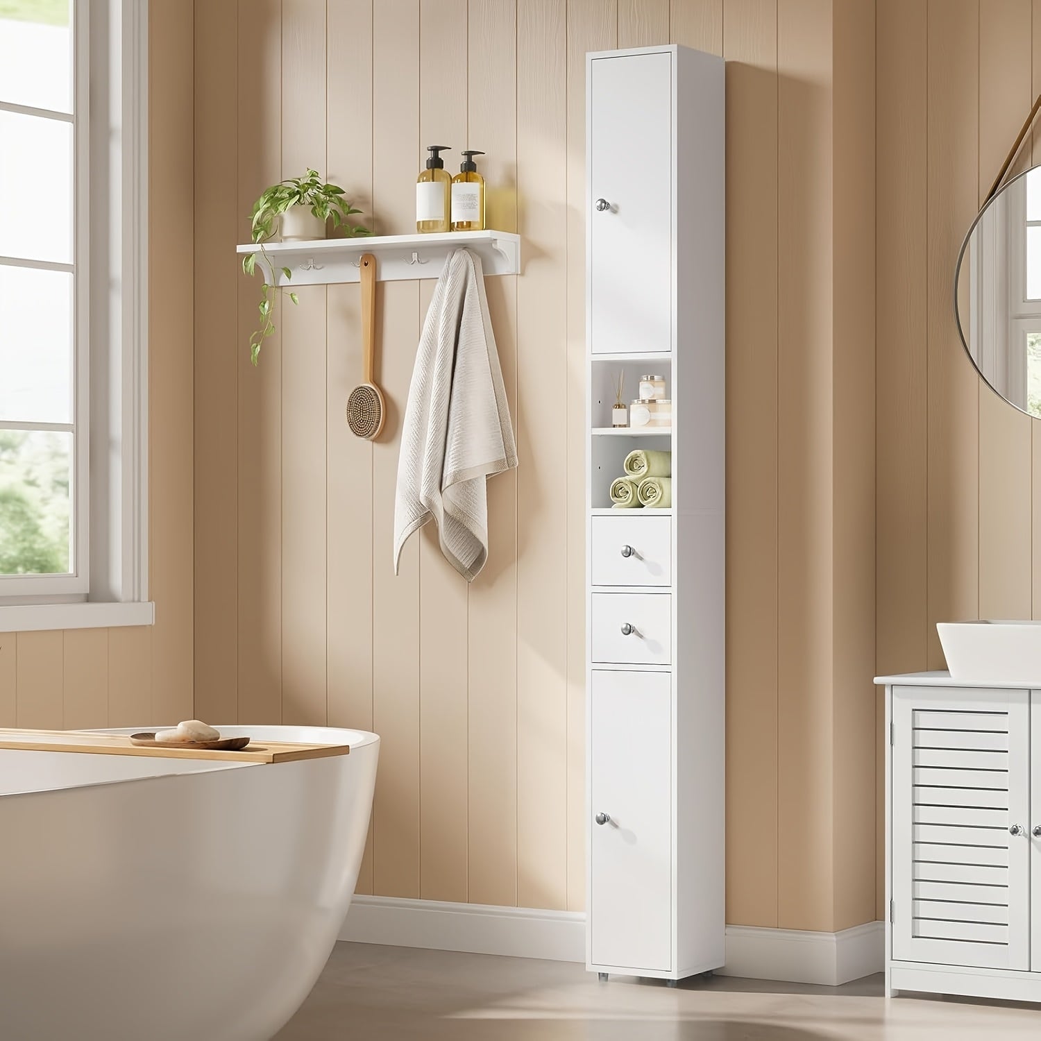 Badezimmerschrank, Weiß für Gäste-WC und Badezimmer – Hauptansicht