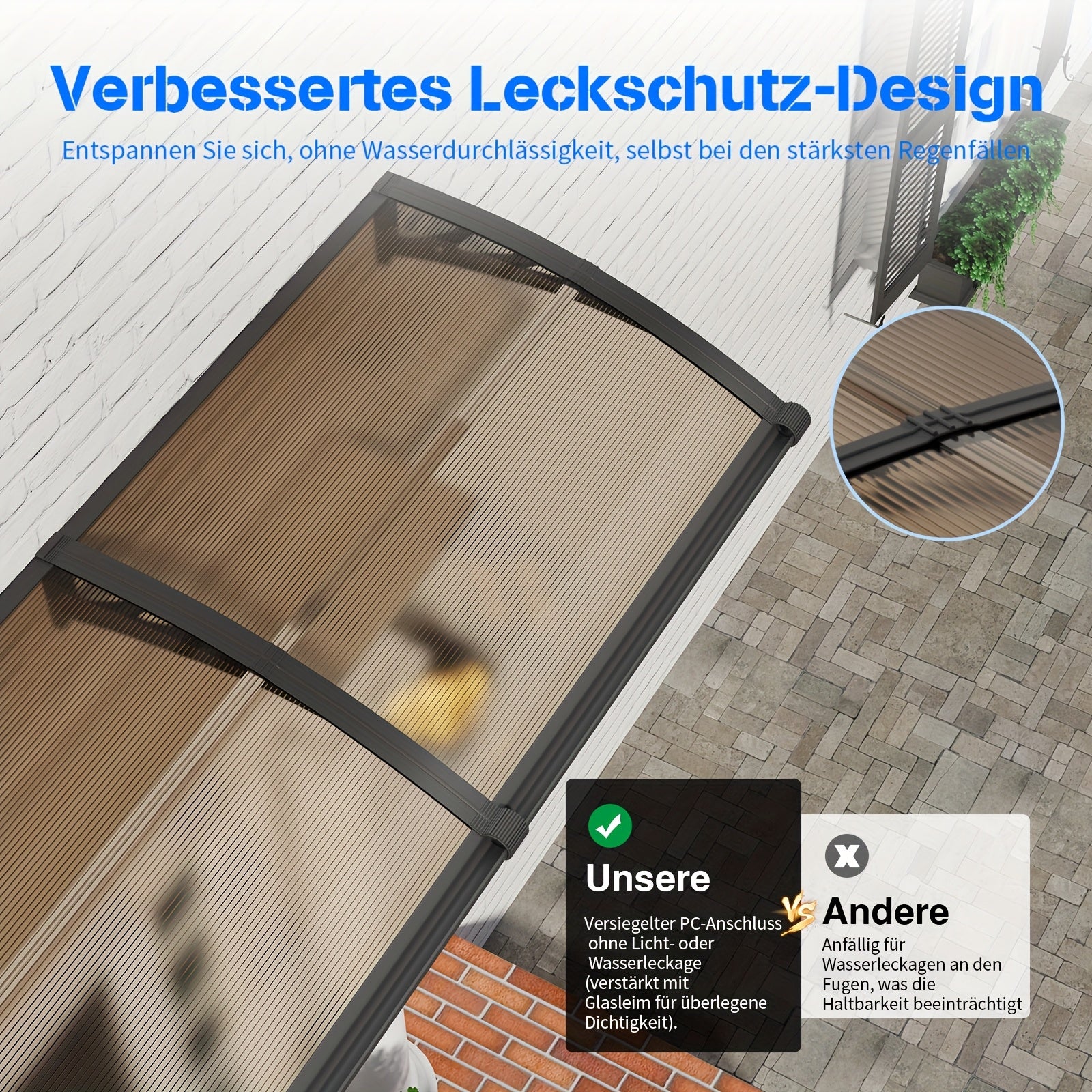Balkonmarkise, 350 cm für Garten und Balkon – Detailansicht 4