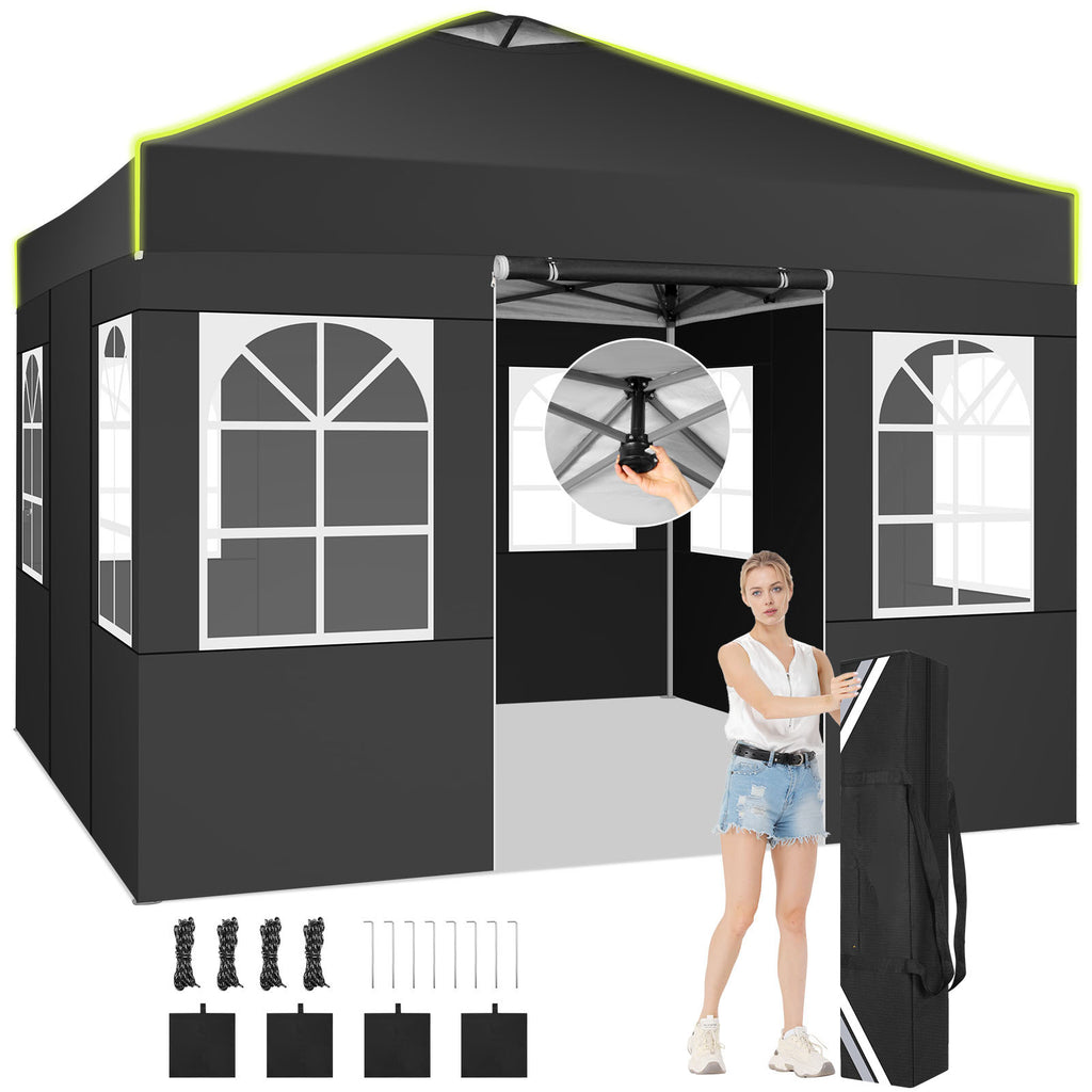 Balkonmarkise, 3x3m Ein-Person-Pop-Up-Markise mit 4 abnehmbaren für Garten – Hauptansicht