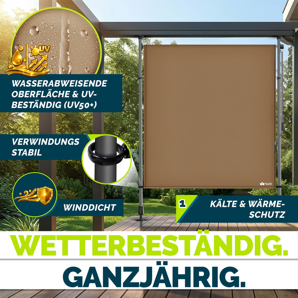 Balkonmarkise, Beige für Balkon – Detailansicht 6