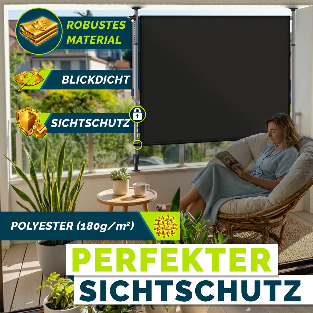 Balkonmarkise, Beige für Balkon – Detailansicht 9