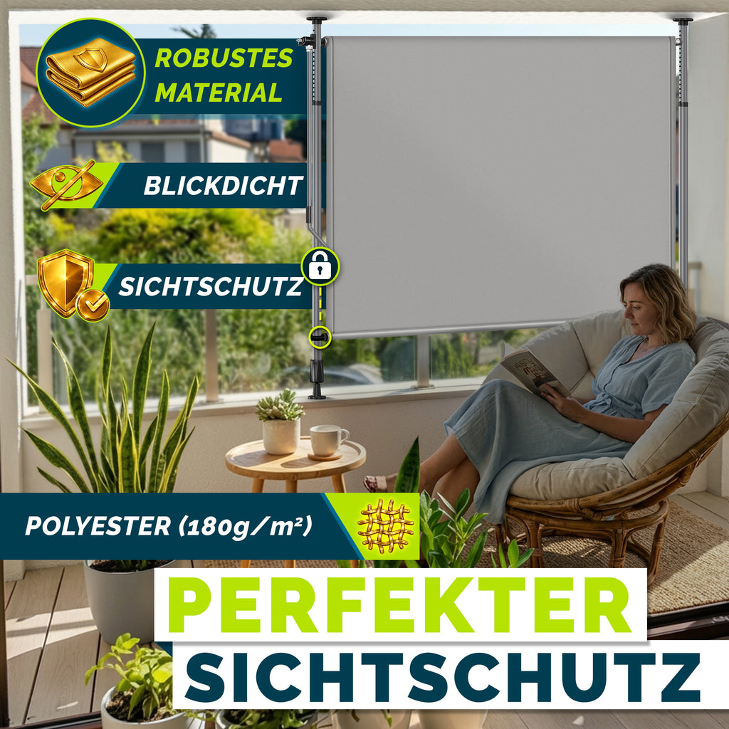 Balkonmarkise, Beige für Balkon – Detailansicht 15