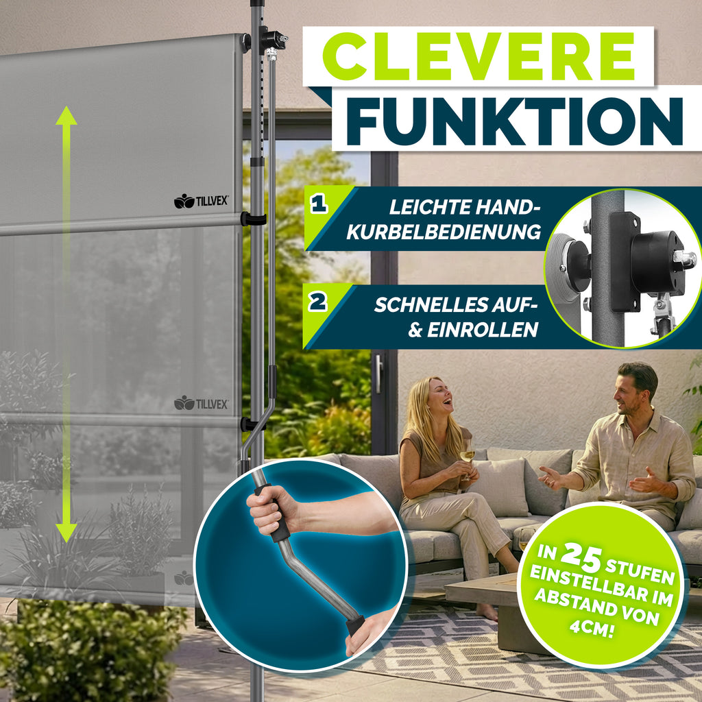 Balkonmarkise, Beige für Balkon – Detailansicht 17