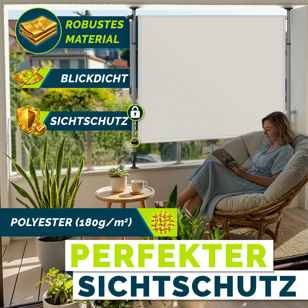 Balkonmarkise, Beige für Balkon – Detailansicht 27