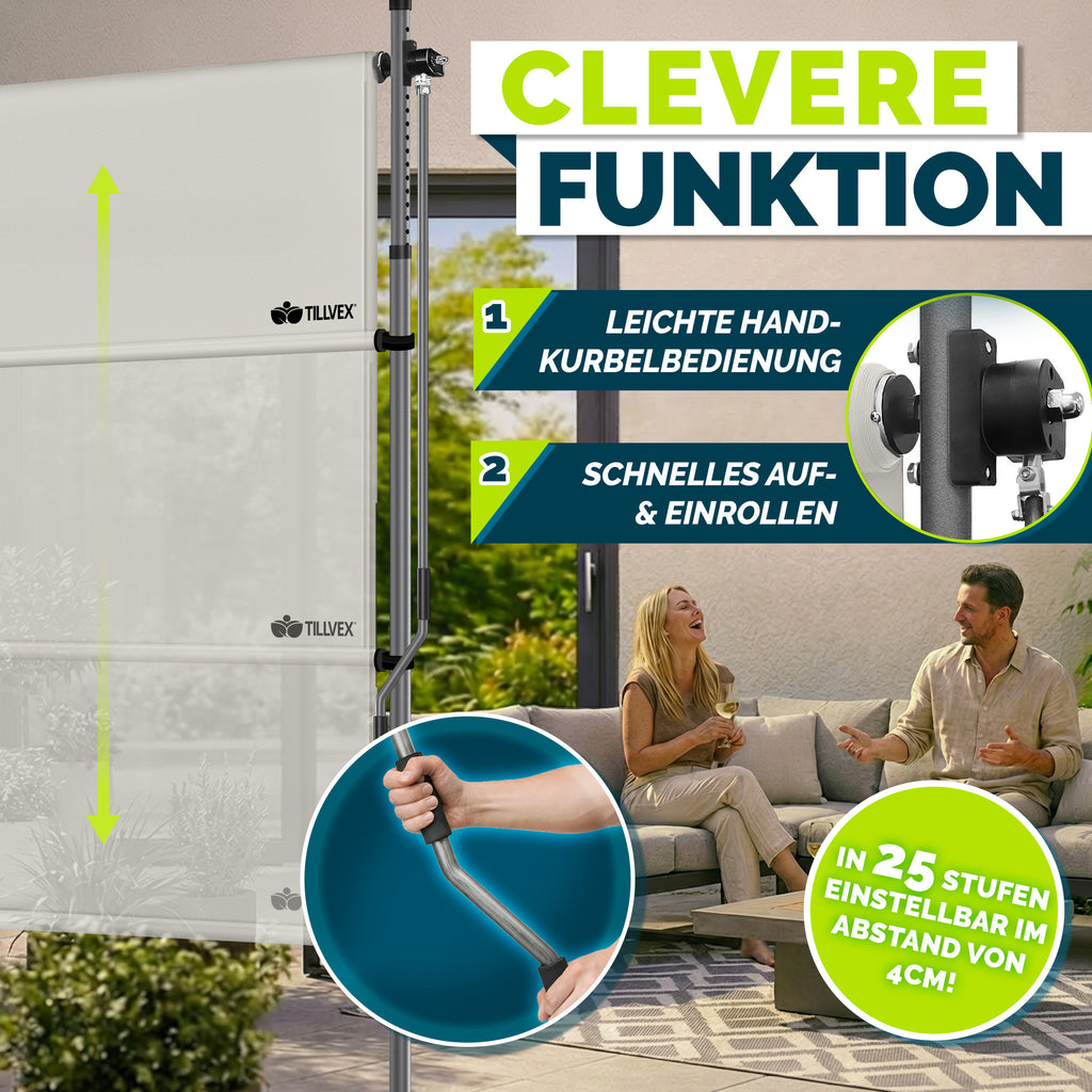 Balkonmarkise, Beige für Balkon – Detailansicht 29