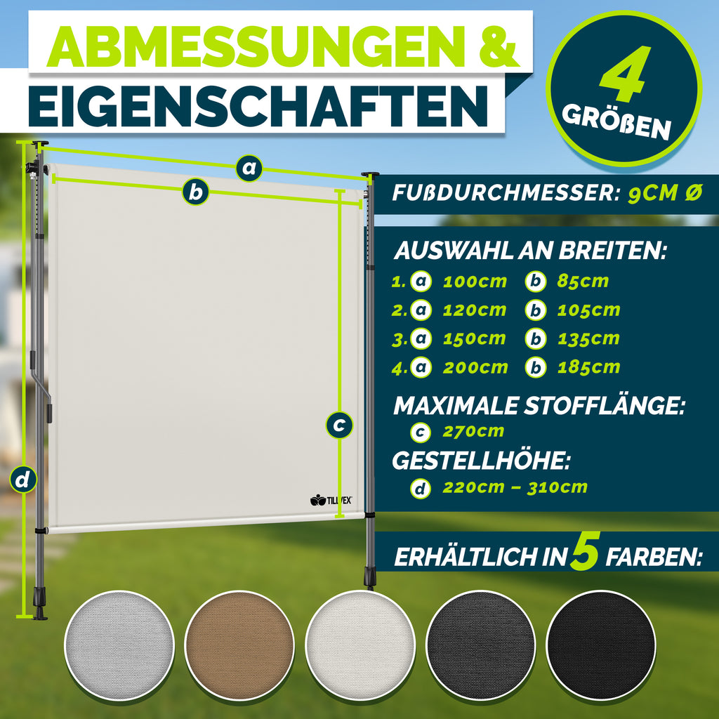 Balkonmarkise, Beige für Balkon – Detailansicht 31