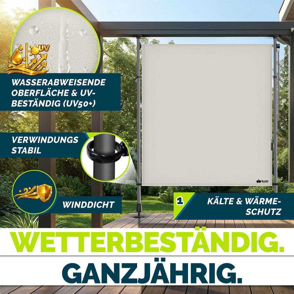 Balkonmarkise, Grau für Balkon und Terrasse – Detailansicht 30