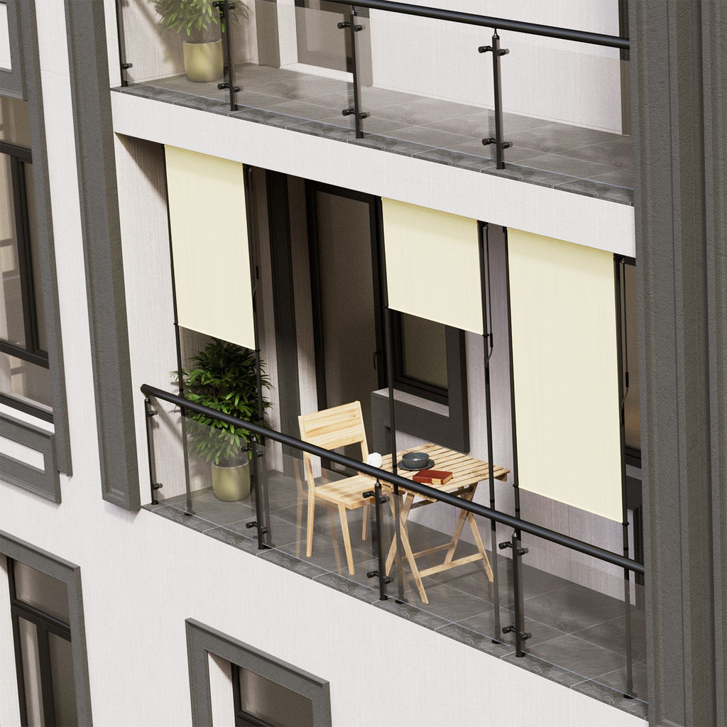 Balkonmarkise, grau für Garten und Balkon – Detailansicht 13