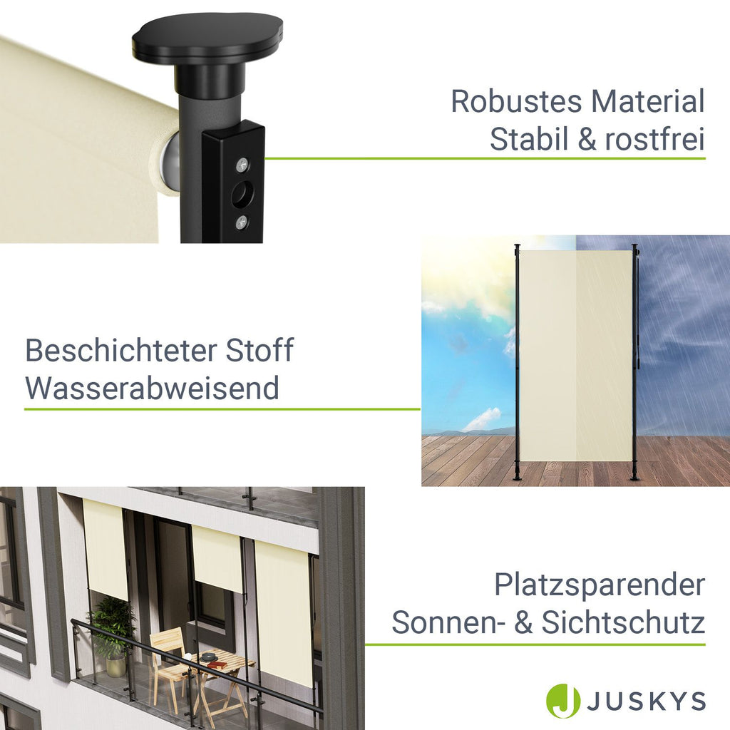 Balkonmarkise, grau für Garten und Balkon – Detailansicht 16