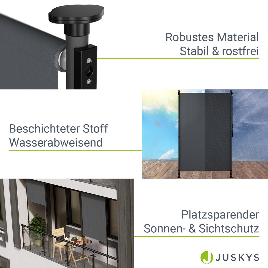 Balkonmarkise, grau für Garten und Balkon – Detailansicht 26