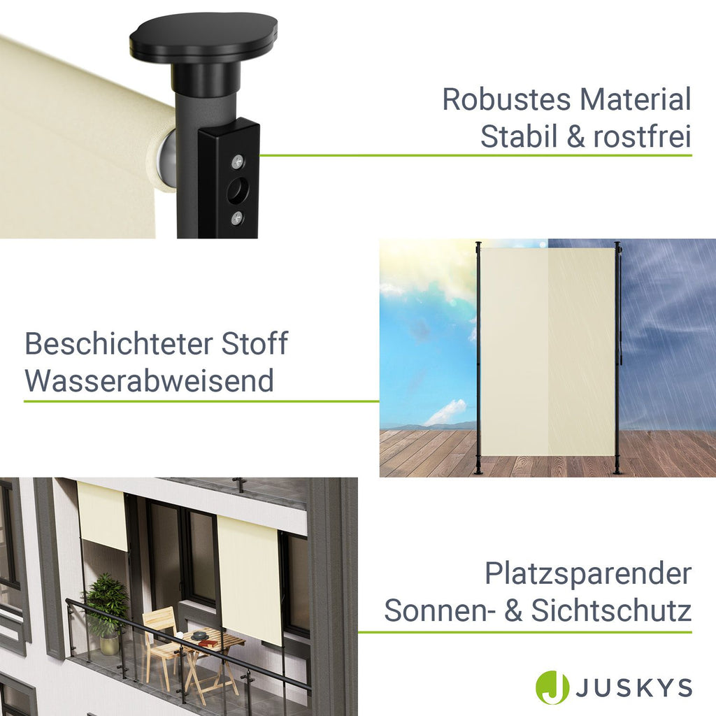 Balkonmarkise, grau für Garten und Balkon – Detailansicht 33